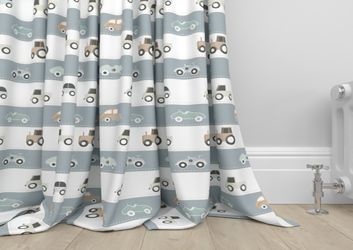 Brum Brum, Blues - Made to Measure Curtains - Image 6